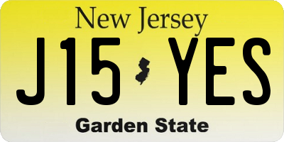 NJ license plate J15YES