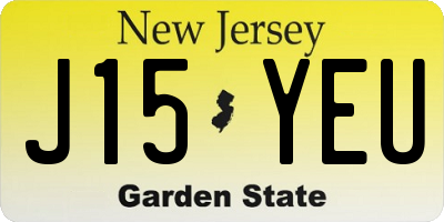 NJ license plate J15YEU