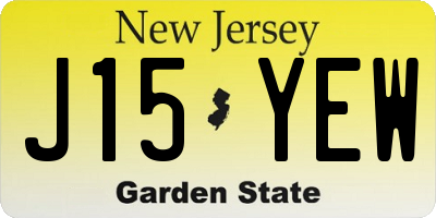 NJ license plate J15YEW