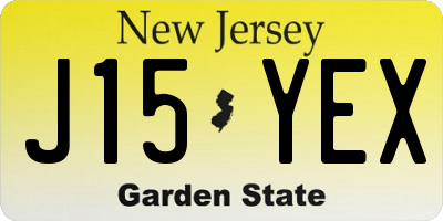 NJ license plate J15YEX