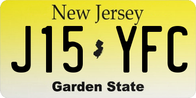 NJ license plate J15YFC