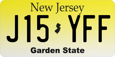 NJ license plate J15YFF