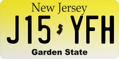 NJ license plate J15YFH