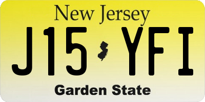 NJ license plate J15YFI