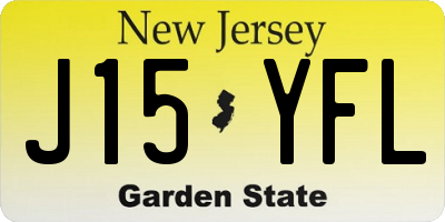 NJ license plate J15YFL