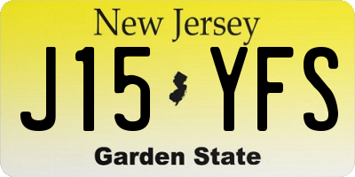 NJ license plate J15YFS
