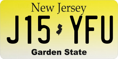 NJ license plate J15YFU