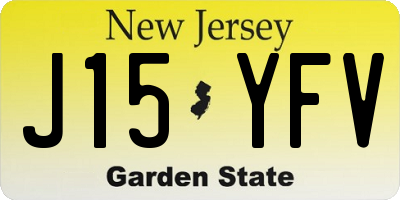 NJ license plate J15YFV