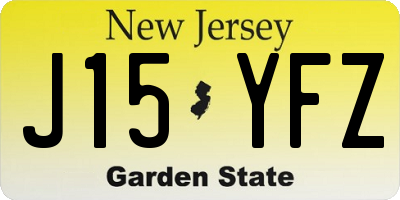 NJ license plate J15YFZ