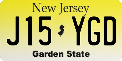NJ license plate J15YGD