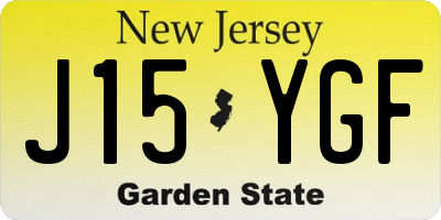 NJ license plate J15YGF