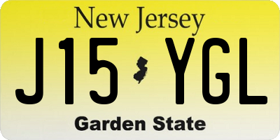 NJ license plate J15YGL