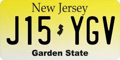 NJ license plate J15YGV