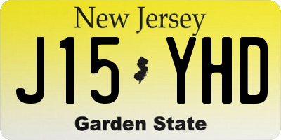 NJ license plate J15YHD