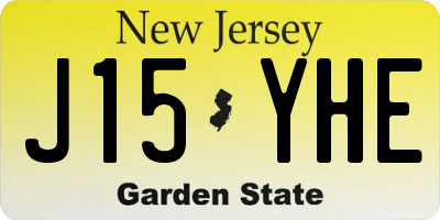 NJ license plate J15YHE