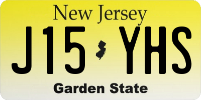 NJ license plate J15YHS