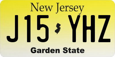NJ license plate J15YHZ