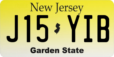 NJ license plate J15YIB