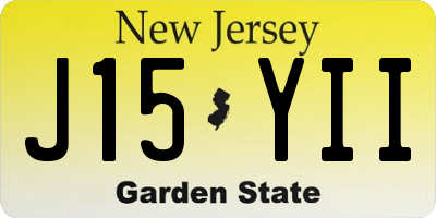 NJ license plate J15YII
