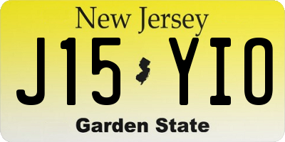 NJ license plate J15YIO