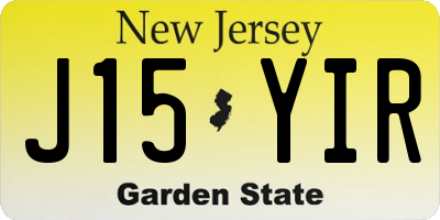 NJ license plate J15YIR