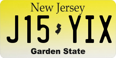 NJ license plate J15YIX