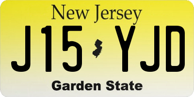 NJ license plate J15YJD