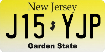 NJ license plate J15YJP
