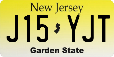 NJ license plate J15YJT