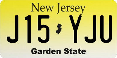 NJ license plate J15YJU