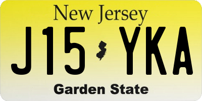 NJ license plate J15YKA