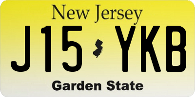 NJ license plate J15YKB