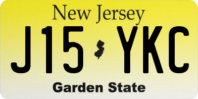 NJ license plate J15YKC