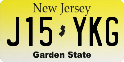 NJ license plate J15YKG