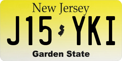 NJ license plate J15YKI