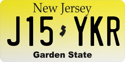 NJ license plate J15YKR