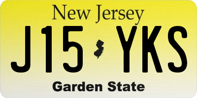 NJ license plate J15YKS