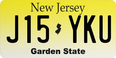 NJ license plate J15YKU