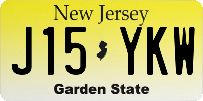 NJ license plate J15YKW