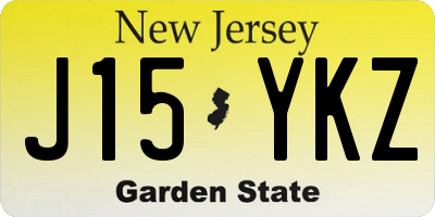 NJ license plate J15YKZ