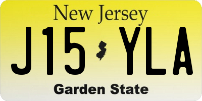 NJ license plate J15YLA