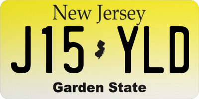 NJ license plate J15YLD
