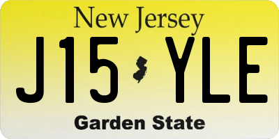 NJ license plate J15YLE