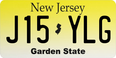NJ license plate J15YLG