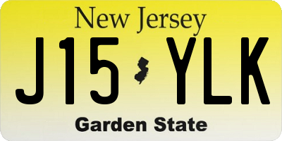 NJ license plate J15YLK
