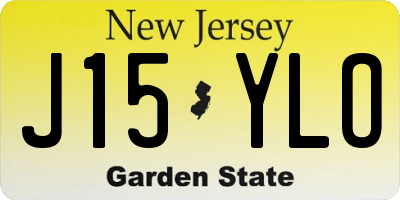 NJ license plate J15YLO