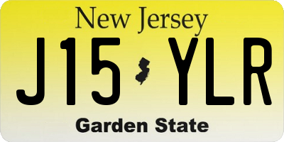 NJ license plate J15YLR