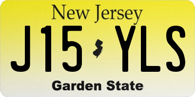 NJ license plate J15YLS