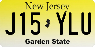 NJ license plate J15YLU
