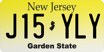NJ license plate J15YLY
